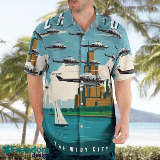 City of Chicago Fire Department Bell 412EP Hawaiian Shirt Beach Summer Shirt Product Photo 3