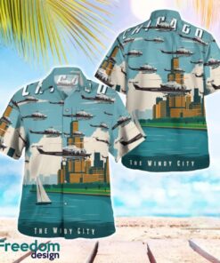 City of Chicago Fire Department Bell 412EP Hawaiian Shirt Beach Summer Shirt Product Photo 1