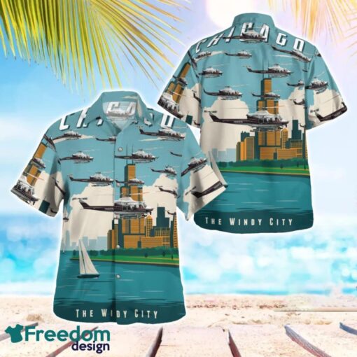 City of Chicago Fire Department Bell 412EP Hawaiian Shirt Beach Summer Shirt Product Photo 1