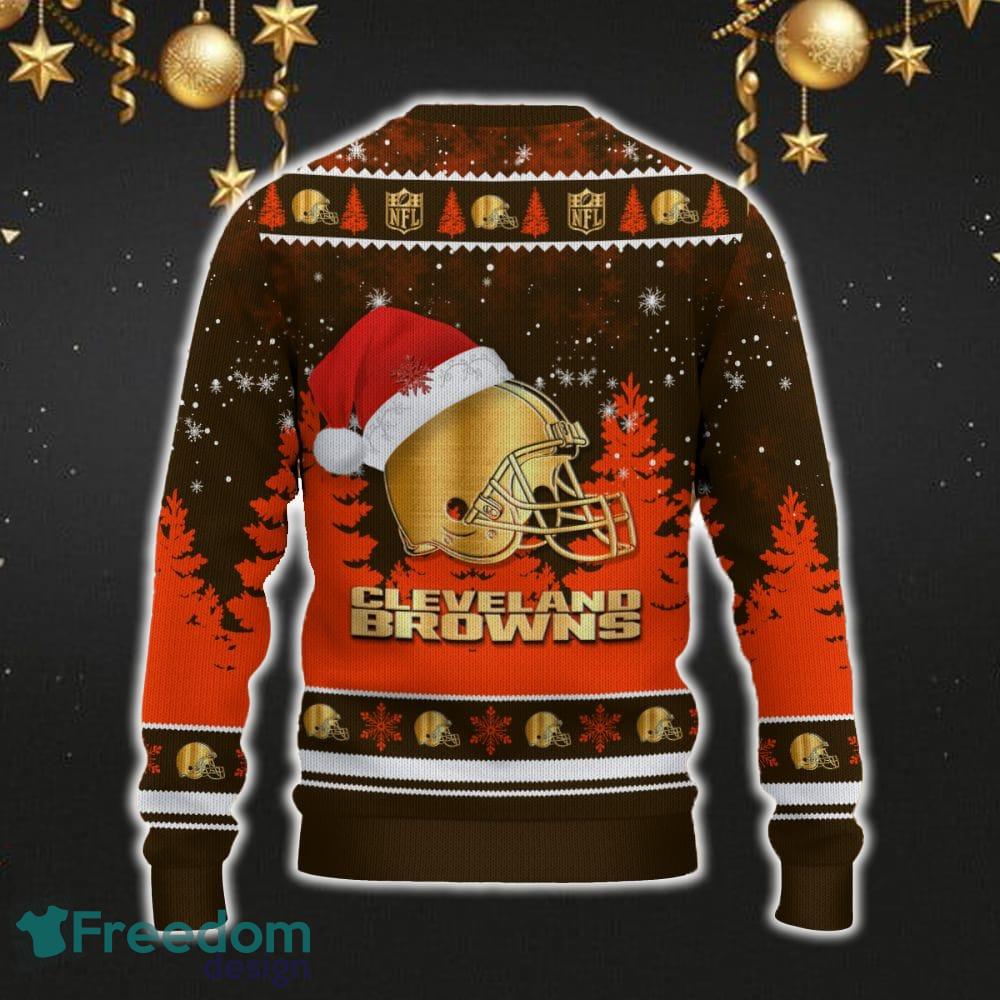 Cleveland Browns Car For Fans 3D Sweater Ugly Christmas Santa Hat Tree Gift For Men Women image Cleveland Browns Car For Fans 3D Sweater Ugly Christmas Santa Hat Tree Gift For Men Women - Cleveland Browns Ugly Christmas Sweater_3