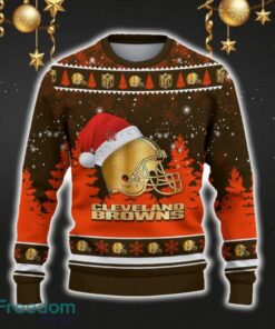 Cleveland Browns Car For Fans 3D Sweater Ugly Christmas Santa Hat Tree Gift For Men Women