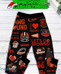 Cleveland Browns Kind Of Girl Fleece Pajamas Set Gift Family - Cleveland Browns Kind Of Girl Fleece Pajamas Set-2