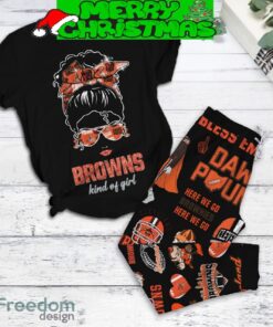 Cleveland Browns Kind Of Girl Fleece Pajamas Set Gift Family