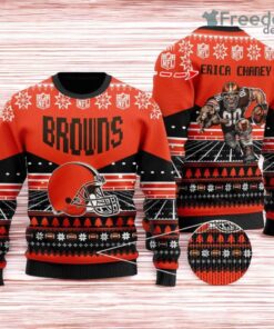 Cleveland Browns Ugly Sweater Mascot NFL Christmas Gifts for big fans