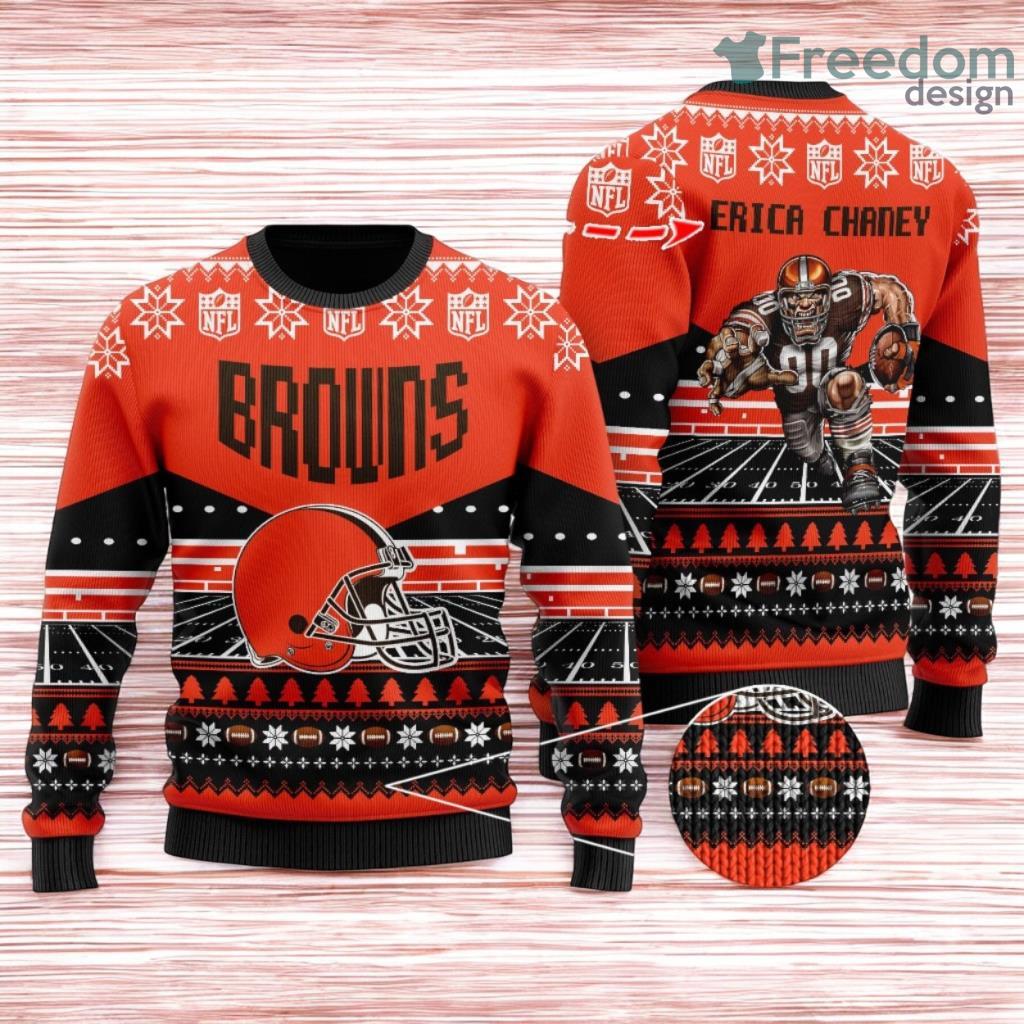 Cleveland Browns Ugly Sweater Mascot NFL Christmas Gifts for big fans image Cleveland Browns Ugly Sweater Mascot NFL Christmas Gifts for big fans Product Photo 1