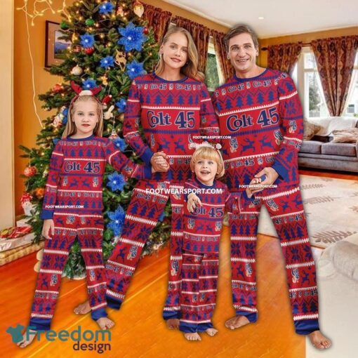 Colt 45 Beer Logo Pattern Ugly Christmas Pajamas Set Gift Family - Colt 45 Beer Logo Pattern Ugly Christmas Pajamas Set Gift Family