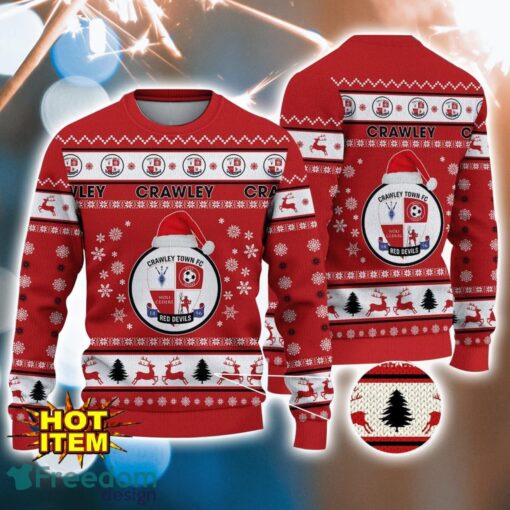 Crawley Town 3D Ugly Christmas Sweater For Men And Women Sport Fans Product Photo 1