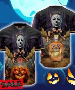 Crown Royal Halloween Michael Myers Baseball Jersey Shirt New All Over Print