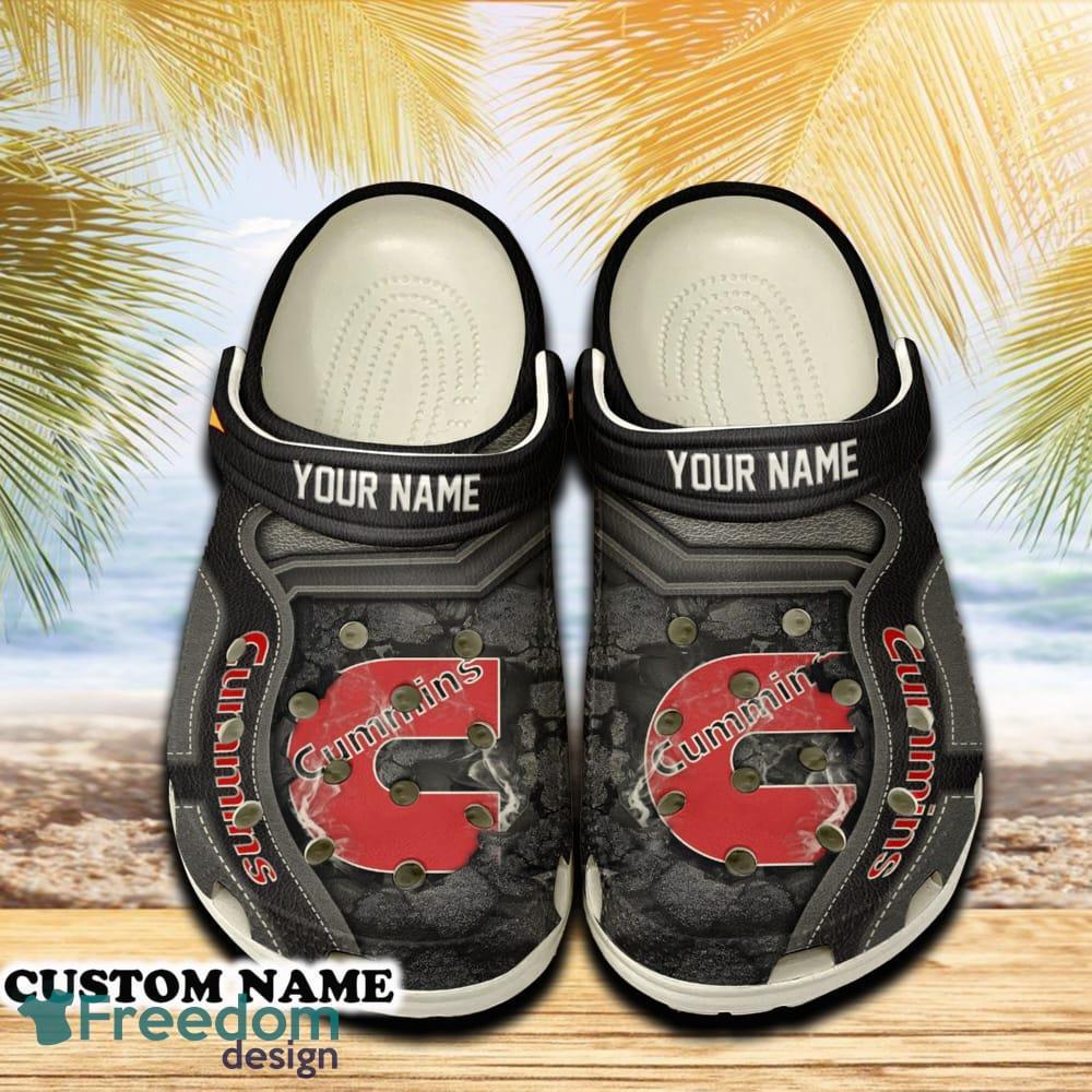 Cummins Car 3D Clog Shoes Gray Color For Men Women Gift Fans Summer Custom Name image Cummins Car 3D Clog Shoes Gray Color For Men Women Gift Fans Summer Custom Name - Cummins Car 3D Clog Shoes Gray Color Custom Name_1