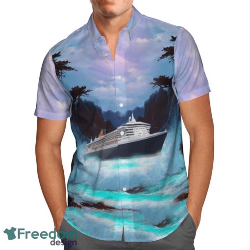 Cunard Line Queen Mary 2 Summer Hawaiian Shirt Product Photo 2