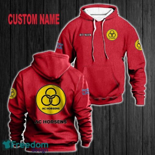 Custom Name AC Horsens 3D Hoodie Red All OVer Print For Men Gift Christmas 2024 - Custom Name AC Horsens 3D Hoodie Red All OVer Print For Men Gift Christmas 2024