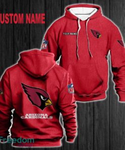 Custom Name Arizona Cardinals 3D Hoodie Red All OVer Print For Men Gift Christmas 2024
