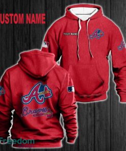 Custom Name Atlanta Braves 3D Hoodie Red All OVer Print For Men Gift Christmas 2024