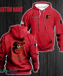 Custom Name Baltimore Orioles 3D Hoodie Red All OVer Print For Men Gift Christmas 2024