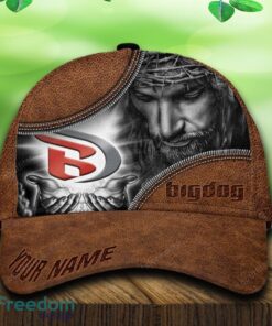 Custom Name Big Dog Motorcycles Car All Over Print Jesus Brown 3D Cap And Hat For Fans Gift