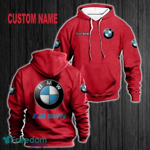 Custom Name BMW M Car 3D Hoodie Red All OVer Print For Men Gift Christmas 2024 - Custom Name BMW M Car 3D Hoodie Red All OVer Print For Men Gift Christmas 2024