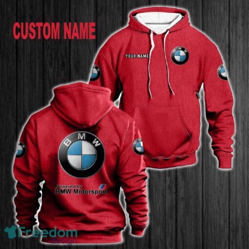 Custom Name BMW Motorsport 3D Hoodie Red All OVer Print For Men Gift Christmas 2024 - Custom Name BMW Motorsport 3D Hoodie Red All OVer Print For Men Gift Christmas 2024