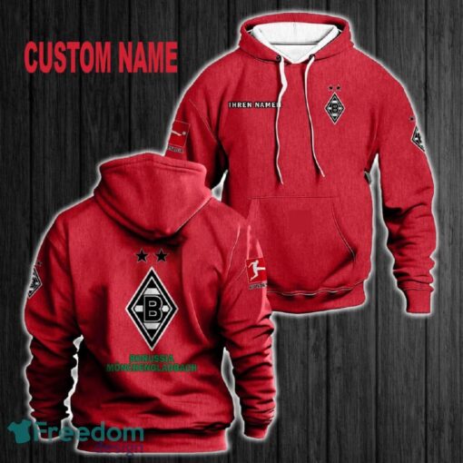 Custom Name Borussia Monchengladbach 3D Hoodie Red All OVer Print For Men Gift Christmas 2024 - Custom Name Borussia Monchengladbach 3D Hoodie Red All OVer Print For Men Gift Christmas 2024