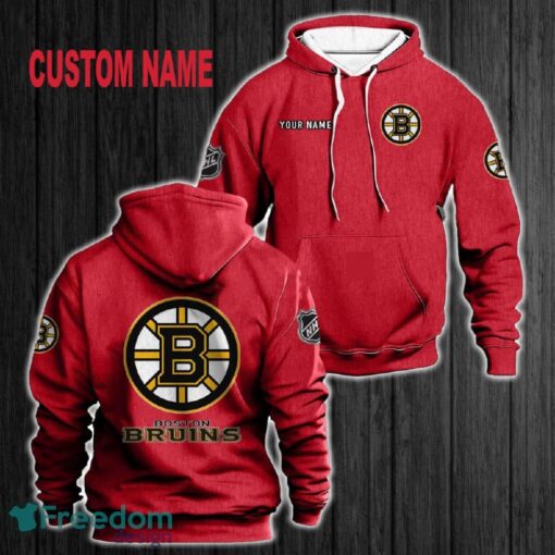 Custom Name Boston Bruins 3D Hoodie Red All OVer Print For Men Gift Christmas 2024 - Custom Name Boston Bruins 3D Hoodie Red All OVer Print For Men Gift Christmas 2024