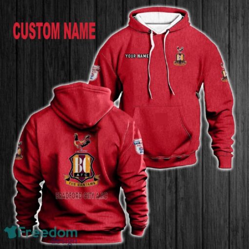 Custom Name Bradford City 3D Hoodie Red All OVer Print For Men Gift Christmas 2024 - Custom Name Bradford City 3D Hoodie Red All OVer Print For Men Gift Christmas 2024