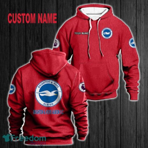 Custom Name Brighton & Hove Albion 3D Hoodie Red All OVer Print For Men Gift Christmas 2024 - Custom Name Brighton & Hove Albion 3D Hoodie Red All OVer Print For Men Gift Christmas 2024