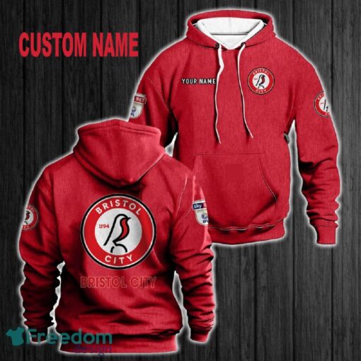 Custom Name Bristol City 3D Hoodie Red All OVer Print For Men Gift Christmas 2024 - Custom Name Bristol City 3D Hoodie Red All OVer Print For Men Gift Christmas 2024