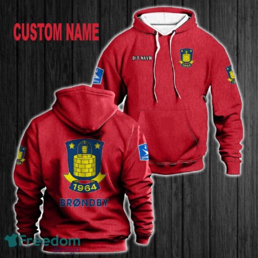 Custom Name Brøndby IF 3D Hoodie Red All OVer Print For Men Gift Christmas 2024 - Custom Name Brøndby IF 3D Hoodie Red All OVer Print For Men Gift Christmas 2024