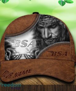 Custom Name BSA Car All Over Print Jesus Brown 3D Cap And Hat For Fans Gift