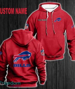 Custom Name Buffalo Bills 3D Hoodie Red All OVer Print For Men Gift Christmas 2024