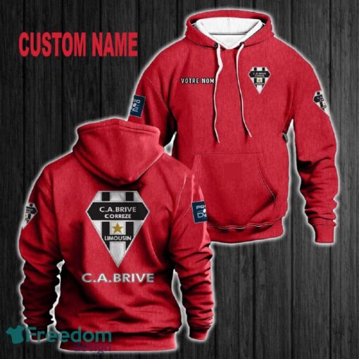 Custom Name CA Brive 3D Hoodie Red All OVer Print For Men Gift Christmas 2024 - Custom Name CA Brive 3D Hoodie Red All OVer Print For Men Gift Christmas 2024