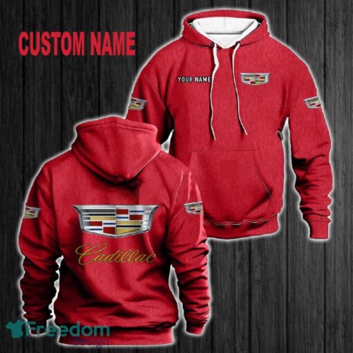 Custom Name Cadillac 3D Hoodie Red All OVer Print For Men Gift Christmas 2024 - Custom Name Cadillac 3D Hoodie Red All OVer Print For Men Gift Christmas 2024