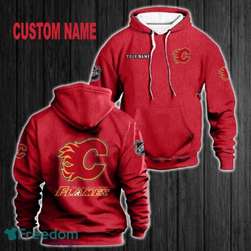 Custom Name Calgary Flames 3D Hoodie Red All OVer Print For Men Gift Christmas 2024 - Custom Name Calgary Flames 3D Hoodie Red All OVer Print For Men Gift Christmas 2024