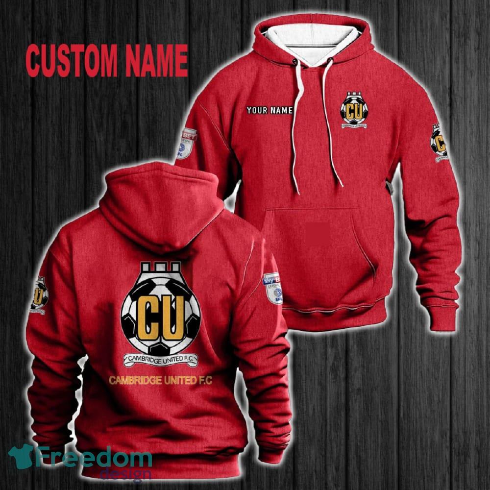 Custom Name Cambridge United F.C 3D Hoodie Red All OVer Print For Men Gift Christmas 2024 - Custom Name Cambridge United F.C 3D Hoodie Red All OVer Print For Men Gift Christmas 2024