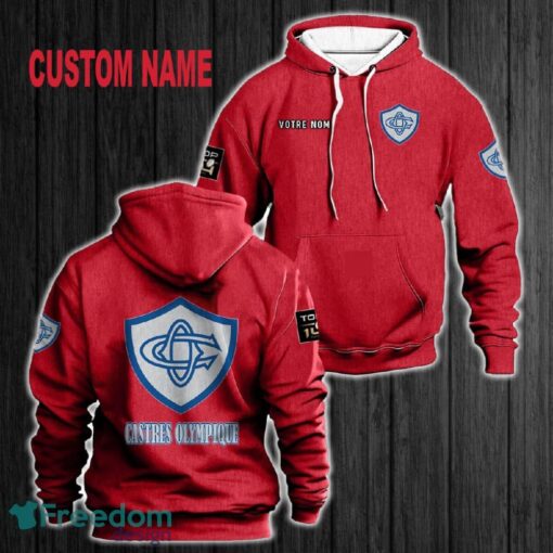 Custom Name Castres Olympique 3D Hoodie Red All OVer Print For Men Gift Christmas 2024 - Custom Name Castres Olympique 3D Hoodie Red All OVer Print For Men Gift Christmas 2024