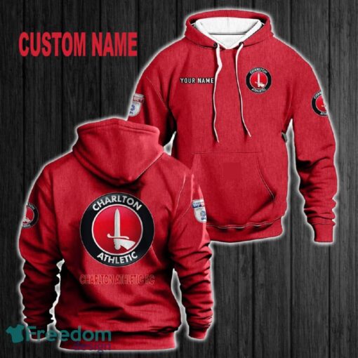 Custom Name Charlton Athletic F.C 3D Hoodie Red All OVer Print For Men Gift Christmas 2024 - Custom Name Charlton Athletic F.C 3D Hoodie Red All OVer Print For Men Gift Christmas 2024