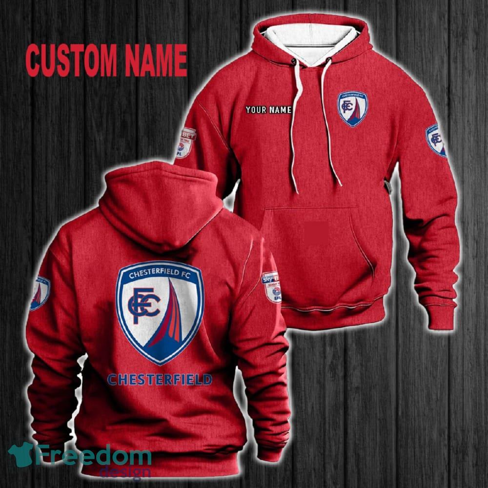 Custom Name Chesterfield 3D Hoodie Red All OVer Print For Men Gift Christmas 2024 - Custom Name Chesterfield 3D Hoodie Red All OVer Print For Men Gift Christmas 2024