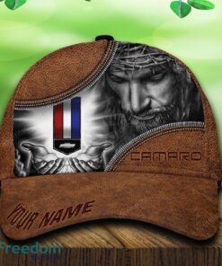 Custom Name Chevrolet Camaro Car All Over Print Jesus Brown 3D Cap And Hat For Fans Gift