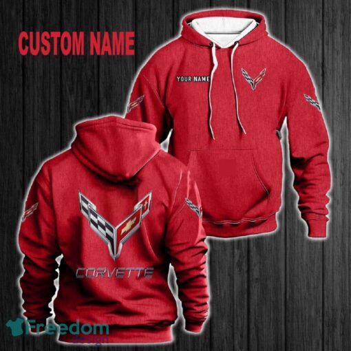 Custom Name Chevrolet Corvette 3D Hoodie Red All OVer Print For Men Gift Christmas 2024 - Custom Name Chevrolet Corvette 3D Hoodie Red All OVer Print For Men Gift Christmas 2024