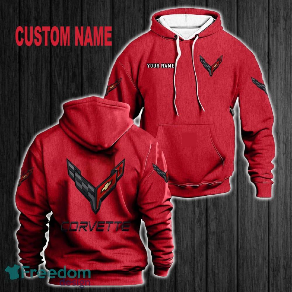 Custom Name Chevrolet Corvette 3D Hoodie Red All OVer Print For Men Women Gift Christmas 2024 - Custom Name Chevrolet Corvette 3D Hoodie Red All OVer Print For Men Gift Christmas 2024