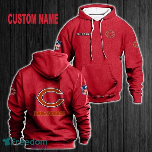 Custom Name Chicago Bears 3D Hoodie Red All OVer Print For Men Women Gift Christmas 2024 - Custom Name Chicago Bears 3D Hoodie Red All OVer Print For Men Gift Christmas 2024