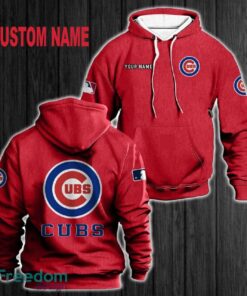 Custom Name Chicago Cubs 3D Hoodie Red All OVer Print For Men Women Gift Christmas 2024