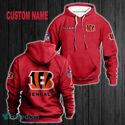 Custom Name Cincinnati Bengals 3D Hoodie Red All OVer Print For Men Women Gift Christmas 2024 - Custom Name Cincinnati Bengals 3D Hoodie Red All OVer Print For Men Gift Christmas 2024