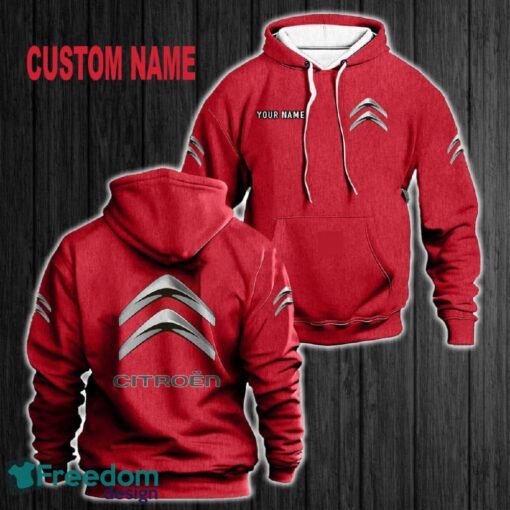 Custom Name Citroen 3D Hoodie Red All OVer Print For Men Women Gift Christmas 2024 - Custom Name Citroen 3D Hoodie Red All OVer Print For Men Gift Christmas 2024