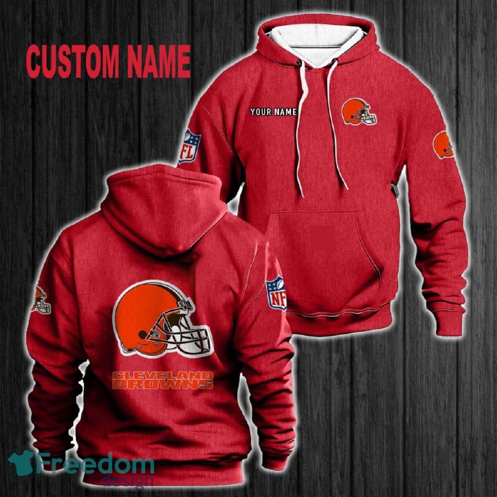 Custom Name Cleveland Browns 3D Hoodie Red All OVer Print For Men Women Gift Christmas 2024 - Custom Name Cleveland Browns 3D Hoodie Red All OVer Print For Men Gift Christmas 2024