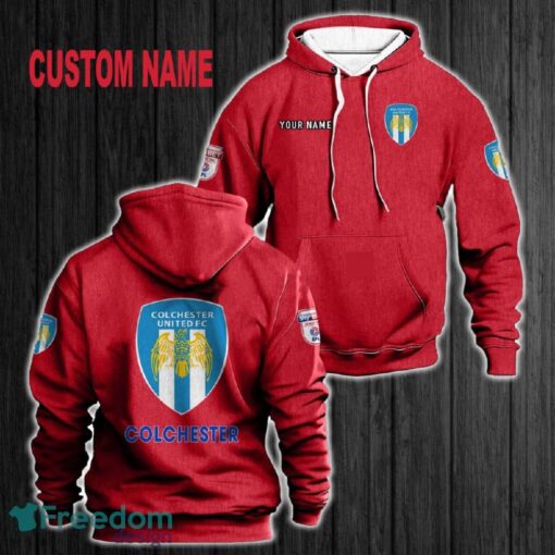 Custom Name Colchester United 3D Hoodie Red All OVer Print For Men Women Gift Christmas 2024 - Custom Name Colchester United 3D Hoodie Red All OVer Print For Men Gift Christmas 2024