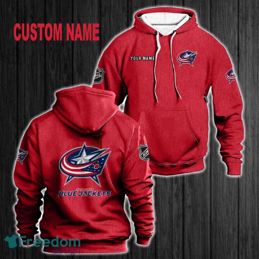 Custom Name Columbus Blue Jackets 3D Hoodie Red All OVer Print For Men Women Gift Christmas 2024 - Custom Name Columbus Blue Jackets 3D Hoodie Red All OVer Print For Men Gift Christmas 2024