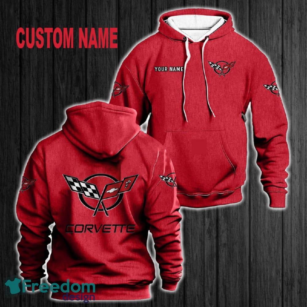 Custom Name Corvette C5 3D Hoodie Red All OVer Print For Men Women Gift Christmas 2024 - Custom Name Corvette C5 3D Hoodie Red All OVer Print For Men Gift Christmas 2024