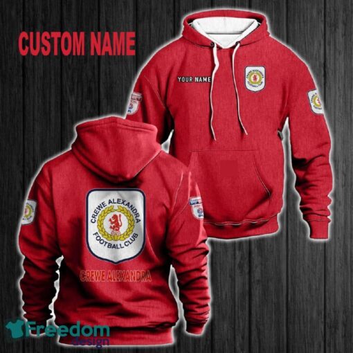 Custom Name Crewe Alexandra 3D Hoodie Red All OVer Print For Men Women Gift Christmas 2024 - Custom Name Crewe Alexandra 3D Hoodie Red All OVer Print For Men Gift Christmas 2024