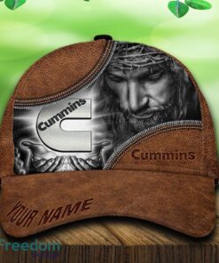 Custom Name Cummins Car All Over Print Jesus Brown 3D Cap And Hat For Fans Gift