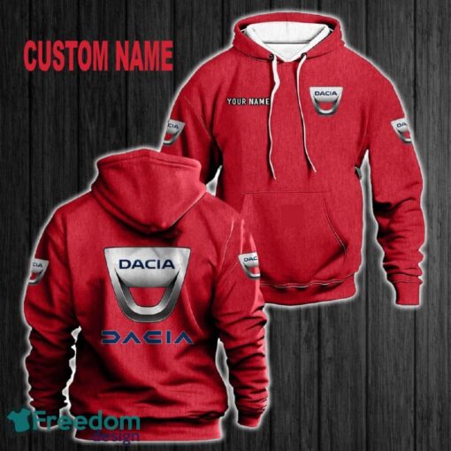 Custom Name Dacia 3D Hoodie Red All OVer Print For Men Women Gift Christmas 2024 - Custom Name Dacia 3D Hoodie Red All OVer Print For Men Gift Christmas 2024